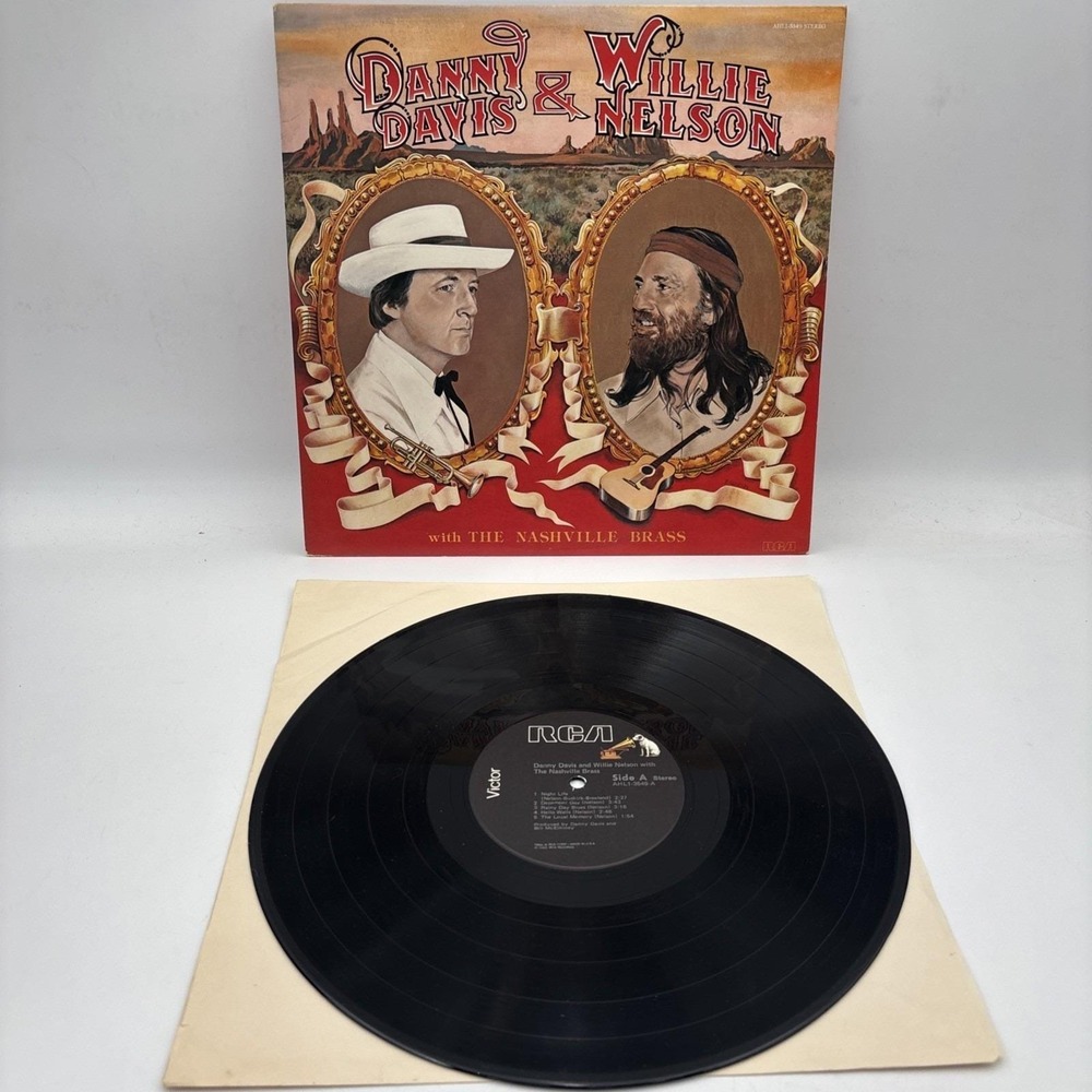 Danny Davis & Willie Nelson with The Nashville Brass LP Record AHL1-3549 VG+‎